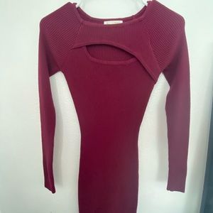 Cut out long sleeve dress